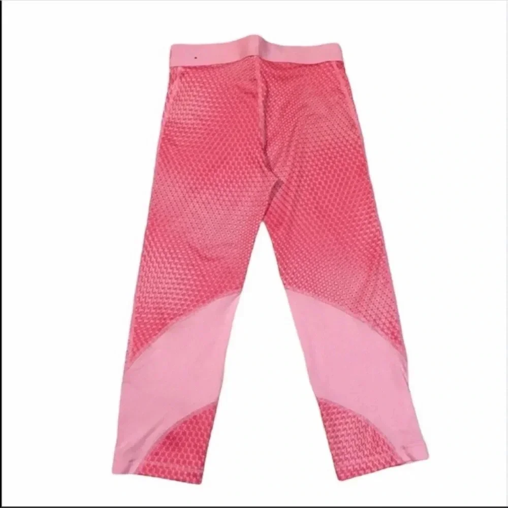 Nike Pro Girls Pink White Leggings Size L
